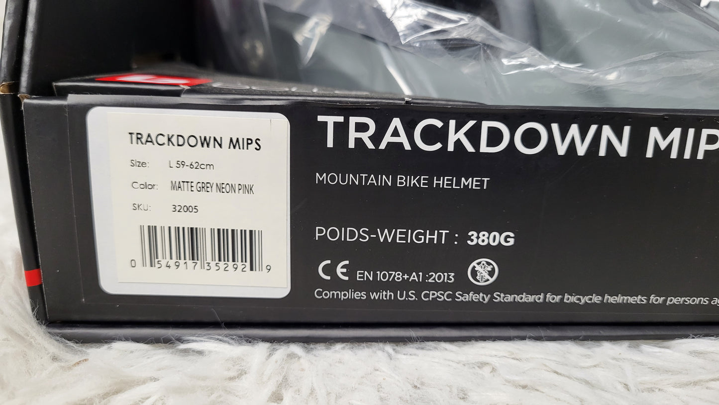 Bolle Trackdown MIPS Matte Grey Neon Pink Sz Large 59-62cm Mountain Bike Helmet