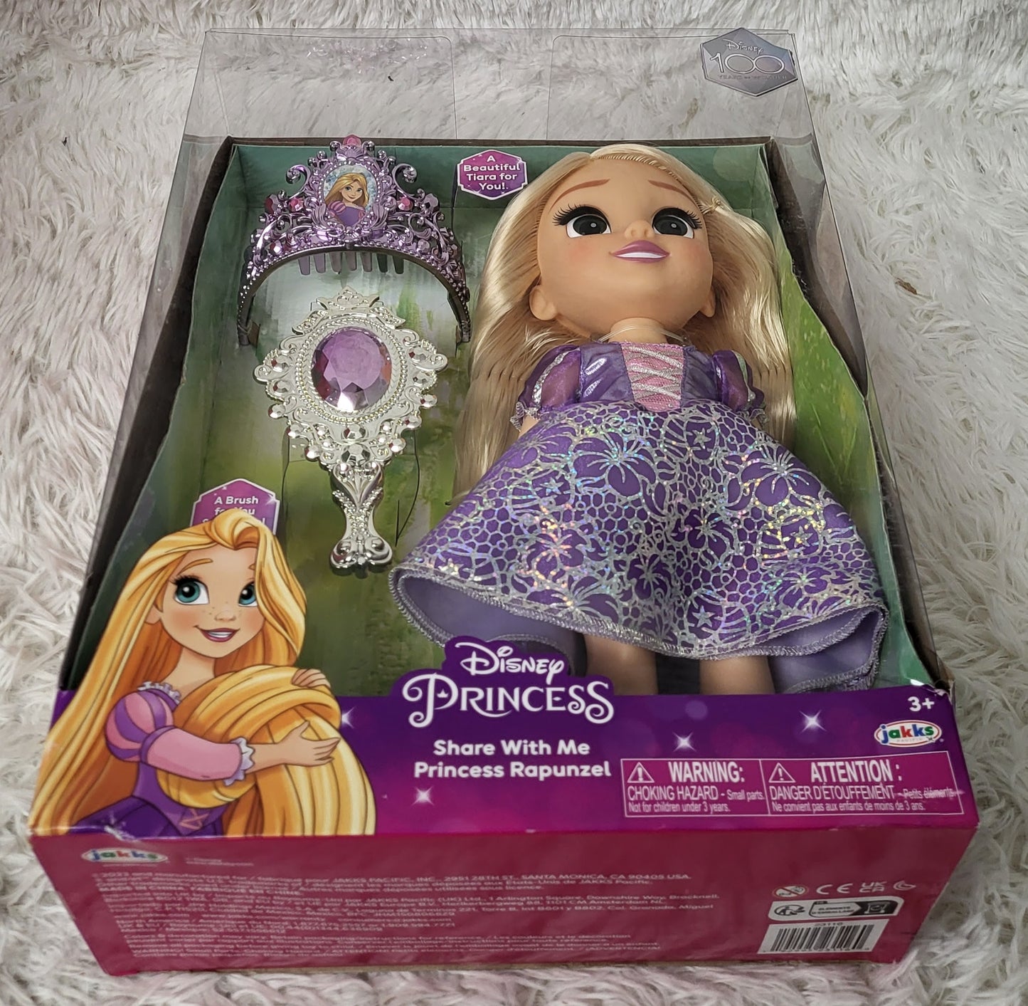 Disney Princess Share with Me Rapunzel Doll With Tiara, Brush, Removable Clothes