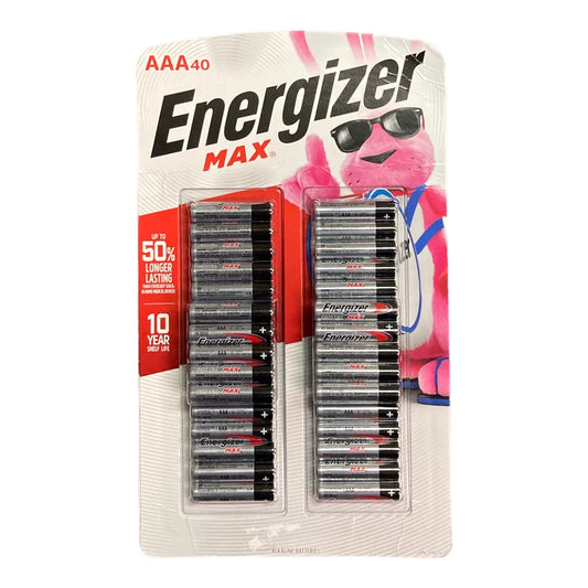 Pilas alcalinas AAA Energizer MAX, paquete de 40