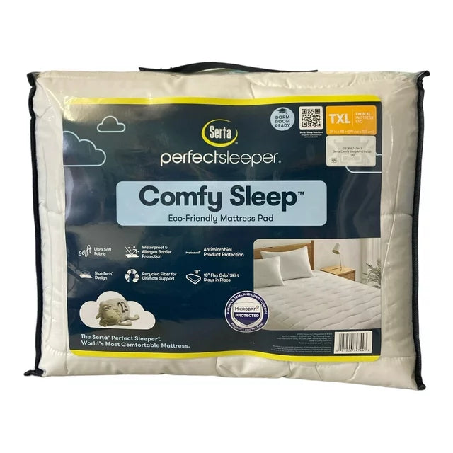 Serta Perfect Sleeper Comfy Sleep Eco-Friendly Mattress Pad, Twin XL