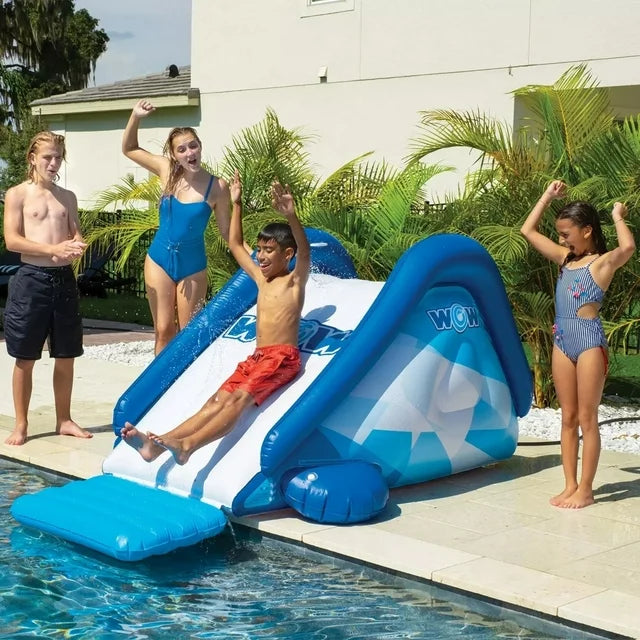 WOW Sports Cascade Pool Slide, Inflatable Slide with Sprinkler